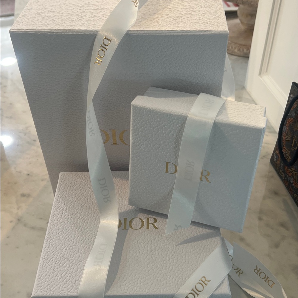 Dior Luxurious White Boxes with Gold Accents